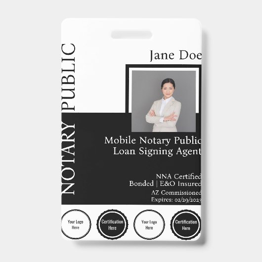 Klassieke Stijl Notaris Publieke Badge met QR (Front)