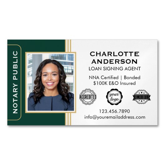 Klassieke Stijl Noteerbaar het Groene Goud van de  Magnetisch Visitekaartje (Voorkant)