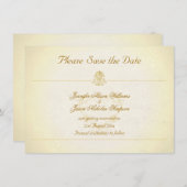 Klassieke stijl Pergamentpapier Opslagdatum Save The Date (Voorkant / Achterkant)