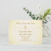 Klassieke stijl Pergamentpapier Opslagdatum Save The Date (Staand voorkant)