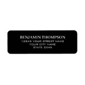 Klassieke Stijl Professioneel Zwart Terugkeeradres Etiket (Voorkant)