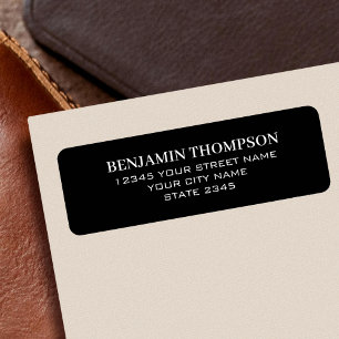 Klassieke Stijl Professioneel Zwart Terugkeeradres Etiket