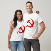 Klassieke stijl rode hamer & griet op wit t-shirt (Unisex)