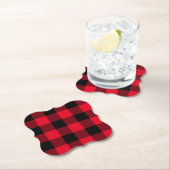 Klassieke Stijl Rood en Zwart Buffel Plaid Kartonnen Onderzetters (Insitu)