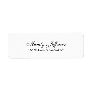 Klassieke Stijl Script Creative Plain Zwart Wit Etiket