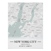 Klassieke stijl stadsplattegrond van New York City Perfect Poster (Voorkant)