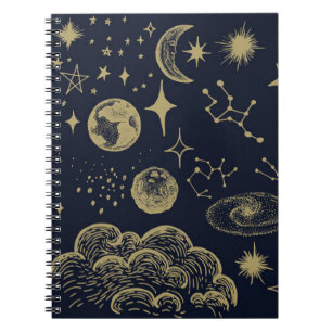 Klassieke stijl Sun&Moon&Star Divination Astrology Notitieboek