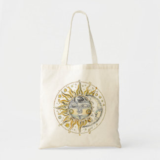 Klassieke stijl Sun&Moon&Star Divination Astrology Tote Bag