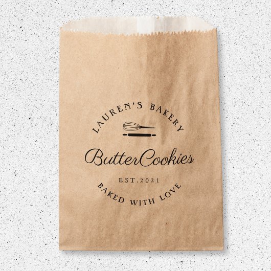 Klassieke stijl thuisbakkerij logo cookie zakken bedankzakje