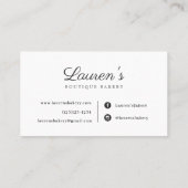 Klassieke stijl thuisbakkerij met Logo van liefde Visitekaartje (Achterkant)