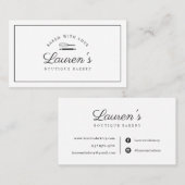 Klassieke stijl thuisbakkerij met Logo van liefde Visitekaartje (Voorkant / Achterkant)