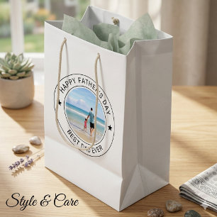 Klassieke stijl Vaderdag witte middelgrote cadeaut Medium Cadeauzakje
