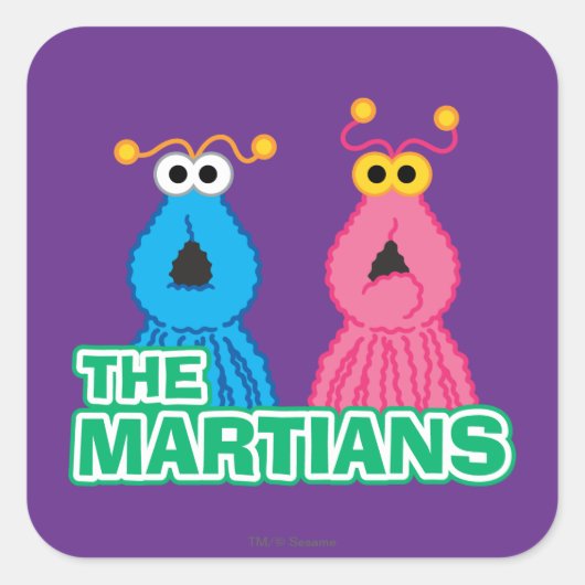Klassieke stijl voor martians vierkante sticker (Voorkant)