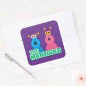 Klassieke stijl voor martians vierkante sticker (Envelop)
