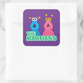 Klassieke stijl voor martians vierkante sticker (Tas)