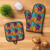 Klassieke Stijlen Bloemen Ovenwant & Pannenlap Set (Top down)