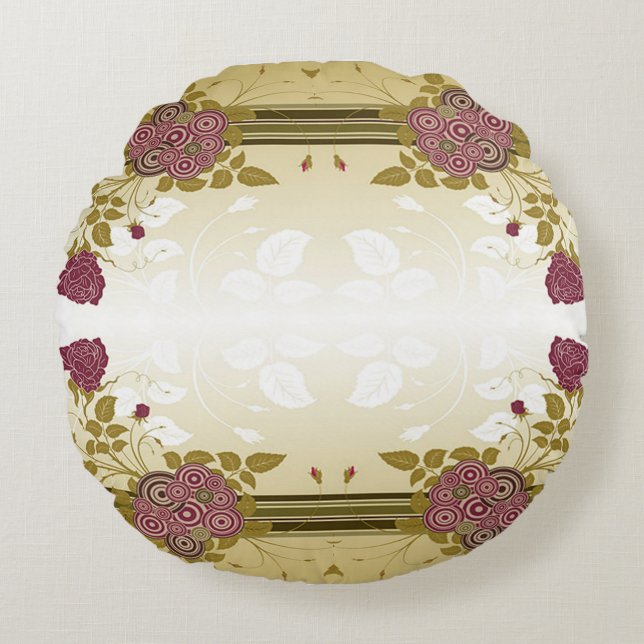 Klassieke Stijlen Bloemen Rond Kussen (Voorkant)