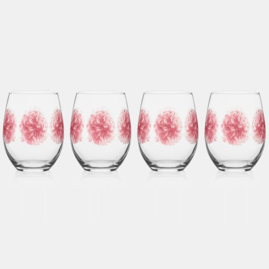 Klassieke Stijlen Bloemen Wijnglas Zonder Voet (Achterkant)