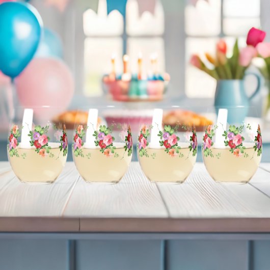 Klassieke Stijlen Bloemen Wijnglas Zonder Voet (Insitu (Baby Shower))