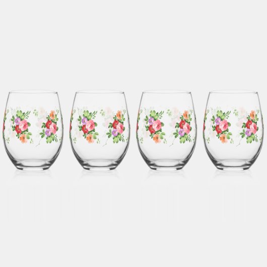 Klassieke Stijlen Bloemen Wijnglas Zonder Voet (Rechts)