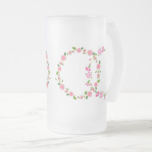 Klassieke stijlen Florals Matglas Bierpul (Voorkant rechts)