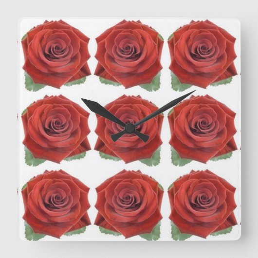 Klassieke stijlen Florals Vierkante Klok (Voorkant)