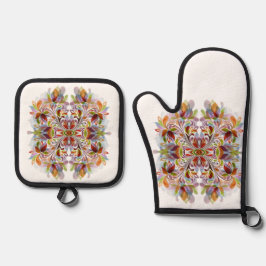 Klassieke stijlen kleuren ovenwant & pannenlap set