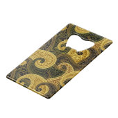 Klassieke stijlen scrollwork creditkaart flessenopener (Voorkant Gekanteld)
