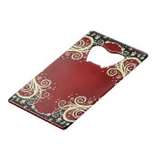 Klassieke stijlen scrollwork creditkaart flessenopener (Voorkant Gekanteld)