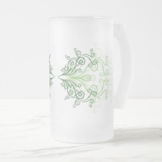 Klassieke stijlen scrollwork matglas bierpul (Voorkant rechts)