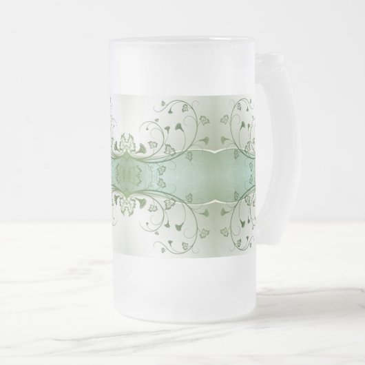 Klassieke stijlen scrollwork matglas bierpul (Voorkant rechts)