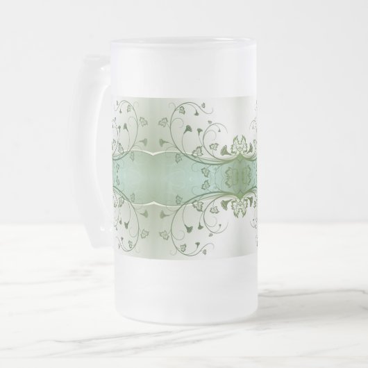 Klassieke stijlen scrollwork matglas bierpul (Voorkant links)