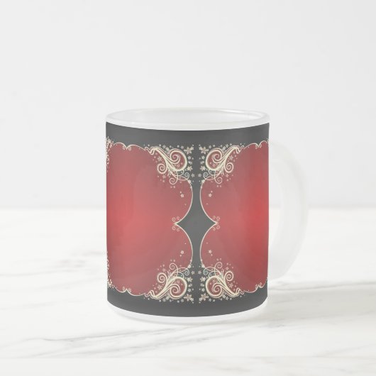 Klassieke stijlen scrollwork matglas koffiemok (Voorkant rechts)