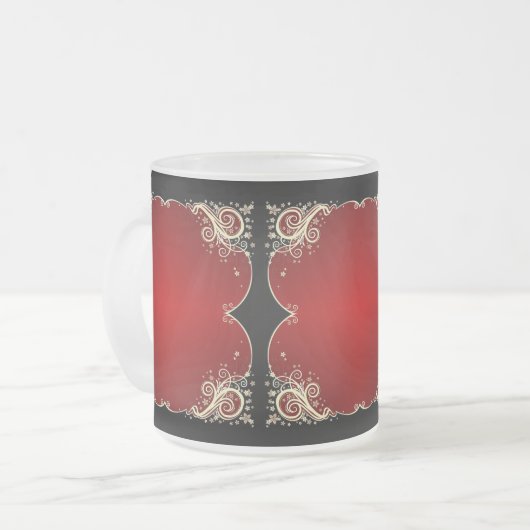 Klassieke stijlen scrollwork matglas koffiemok (Voorkant links)