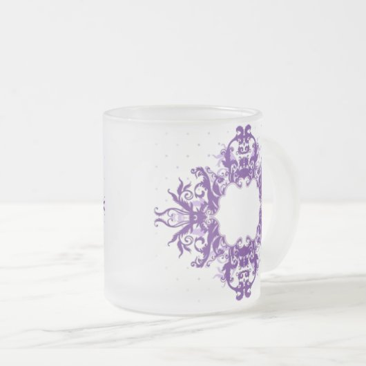 Klassieke stijlen scrollwork matglas koffiemok (Voorkant rechts)