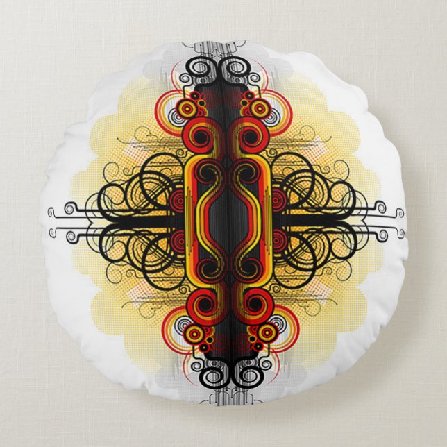 Klassieke stijlen scrollwork rond kussen (Voorkant)