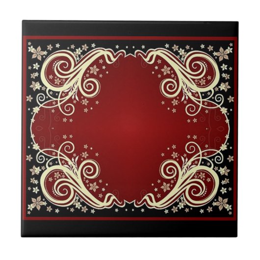 Klassieke stijlen scrollwork tegeltje (Voorkant)