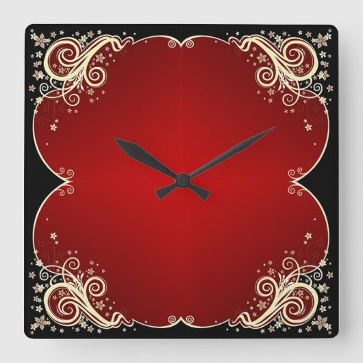 Klassieke stijlen scrollwork vierkante klok (Voorkant)