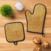 Klassieke stijlen texturen ovenwant & pannenlap set (Top down)