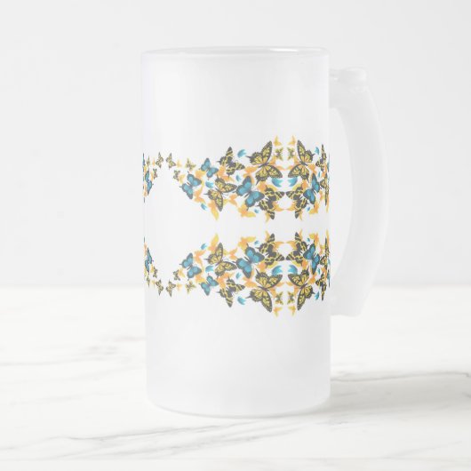 Klassieke stijlen vlinders matglas bierpul (Voorkant rechts)