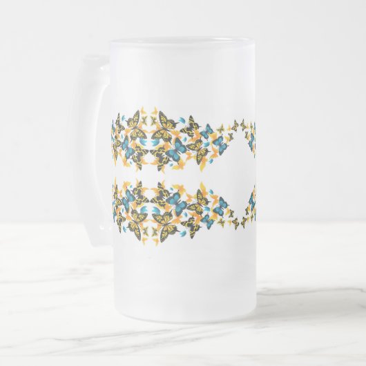 Klassieke stijlen vlinders matglas bierpul (Voorkant links)