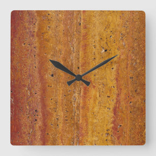 Klassieke stijlen Woodgrain Vierkante Klok