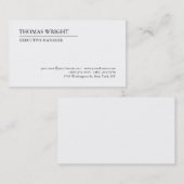 Klassieke stijlpagina Eenvoudig wit Visitekaartje (Voorkant / Achterkant)