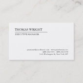 Klassieke stijlpagina Eenvoudig wit Visitekaartje (Voorkant)