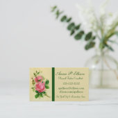 Klassieke stijlroze roze rozenVisitekaartje Visitekaartje (Staand voorkant)