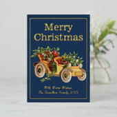 Klassieke  stijlvol met kerstmis Mistletoe Gold Folie Feestdagenkaart (Staand Voorkant)