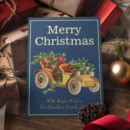 Klassieke  stijlvol met kerstmis Mistletoe Gold Folie Feestdagenkaart