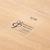 Klassieke Stijlvolle Ampersand Script Monogram bru Acryl Uitnodigingen (Laagn)
