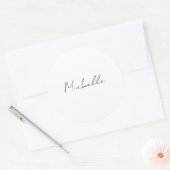 Klassieke stijlvolle script voeg uw naam toe ronde sticker (Envelop)
