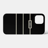 Klassieke stijlvolle zwart-monogrammen Case-Mate iPhone case (Achterkant (horizontaal))